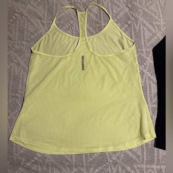 Under Armour Fly By Racing Back Tank in Neon Yellow - Picture 5 of 9